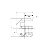 General Purpose 45° Adaptor HSK-T50-ASHR45-095-20 - Big-tools Industrial Supply Tools for Metal Cutting